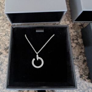 New Vince Camuto Ayla Pendant Necklace Silver tone Crystal